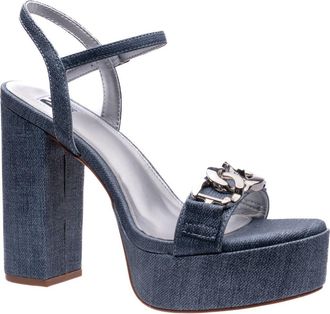 Ninety Union Darling Platform Heeled Sandal in Blue Denim at Nordstrom Rack, Size 10