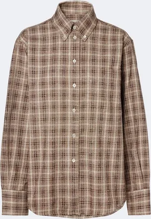 R&oacute;he R&oacute;he Checked boucl&eacute; cotton and silk-blend overshirt