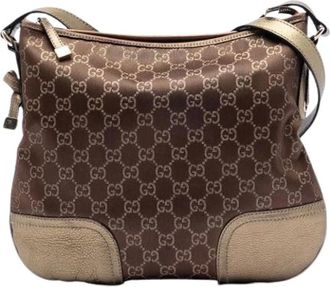 Gucci Pre-owned Shoulder Bags, female, Brown, Size: ONE SIZE Pre-owned Canvas Crossbody Bag