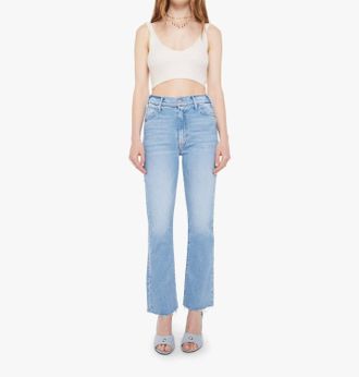 Mother Hustler Ankle Fray Jeans In Sow Surreal