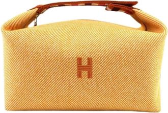 Herm&egrave;s Pre-owned Bride-A-Gm Canvas Handbag - Heren - Vintage Handtas - Geel - ONE Size - Katoen - Vintage