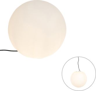 QAZQA Qazqa Moderno L&aacute;mpara De Exterior Moderna Blanca 45 Cm Ip65 - Nura Pl&aacute;stico Esfera Adecuado Para Led Max. 1 X 23 Watt