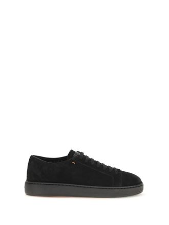 Santoni Black Suede Sneakers