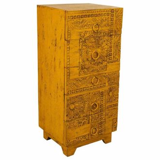 Wanderlust Deco Sinfonier de madera artesanal amarillo 45x40x100