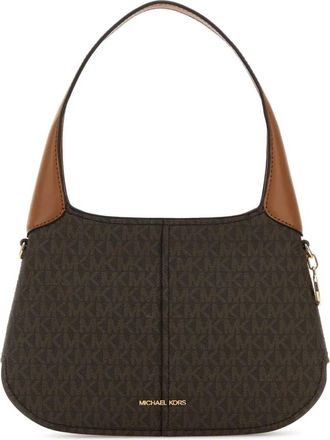 Michael Kors Alice Small Signature Logo Schoudertas - Dames - Schoudertassen - Bruin - ONE Size - Polyester - Tassen