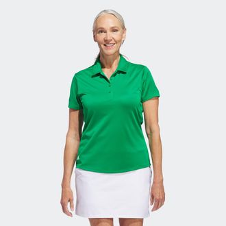 adidas Poloshirt ADIDAS PERFORMANCE SOLID PERFORMANCE SHORT SLEEVE F&Uuml;R DAMEN, Damen, Gr. XXL, gr&uuml;n, Obermaterial: 100% Polyester, Shirts Poloshirt, mit Druck