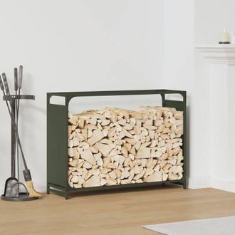 vidaXL Le&ntilde;ero Verde Oliva 90x28x65 Cm Acero Laminado En Fr&iacute;o Vidaxl