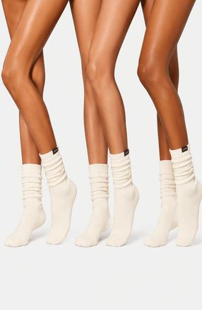 Lechery 3 Pairs of Scrunch Socks in Ivory at Nordstrom