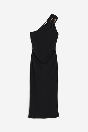 H&M One-Shoulder-Kleid - Schwarz