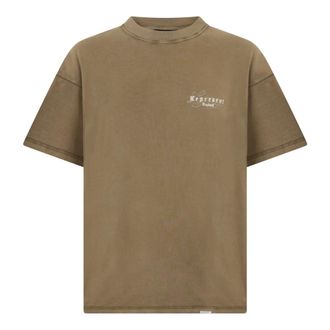 Represent T-Shirts, male, Brown, Size: 2XL Cotton T-shirt with embroidered logo