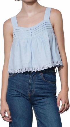 Greylin Delphine Scalloped Top In Blue