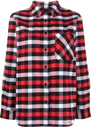 Woolrich checked long-sleeved shirt - women - Cotton - S - Red