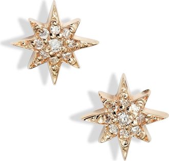 Anzie North Star Stud Earrings in Yellow Gold at Nordstrom