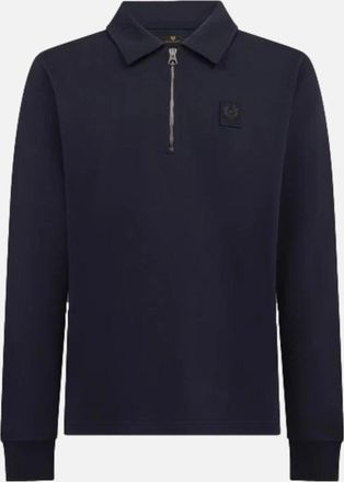 Belstaff Mens Belstaff Curator Collared Sweatshirt Dark Ink - Black - Size: 38
