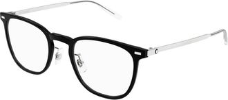 Montblanc Stijlvolle Bril in Zwart - Heren - Brillen - Zwart - 51 MM - Accessoires