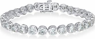 Grown Brilliance 12 Carat Round Cut Lab Grown Diamond in 14K White Gold, 7 Inches, F Color, VS Clarity, Gift Box Included