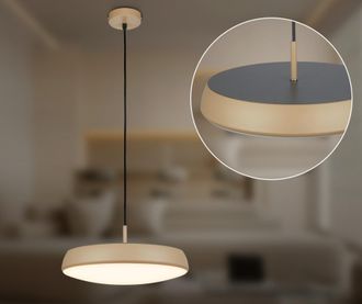 B.K.Licht Briloner Lampadario A Sospensione Led &Oslash;35x120 Cm Rotonda 14,5 W 1800 Lm 3000 K Bianco Caldo Antracite Macchiato - Lampadario Per Sala Da Pranzo Cucina