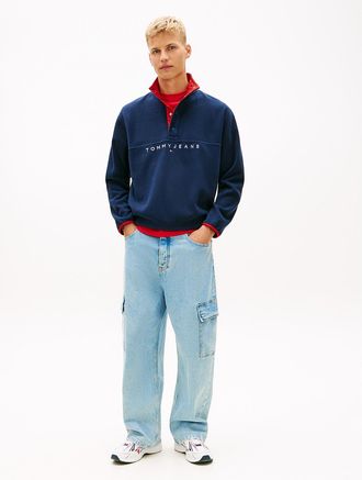 Tommy Hilfiger Mens Tommy Jeans Baggy Cargo Jean - Blue - 34W x 30L