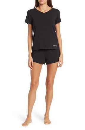 Calvin Klein V-Neck T-Shirt & Shorts 2-Piece Pajama Set in Black at Nordstrom Rack, Size X-Large