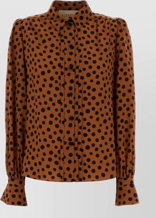 Valentino Garavani silk shirt polka dot cuffed sleeves
