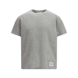 Givenchy T-Shirts, male, Gray, Size: XL Cotton Sweatshirt with Ribbed Cuffs and Hem