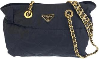 Prada Pre-owned Tessuto Nylon 2way Bag - Dames - Vintage Schoudertas - Blauw - ONE Size - Nylon - Vintage