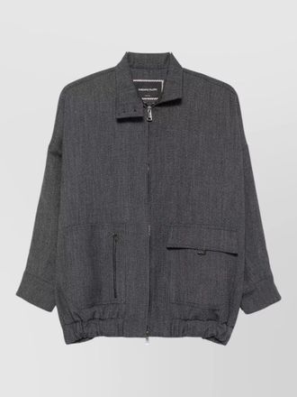 Fabiana Filippi high collar jacket button detail silk blend