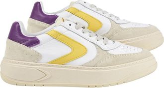 Valsport Schoenen, Dames, Veelkleurig, 37 EU, Su&egrave;de, Wit Geel Paars Su&egrave;de Leren Sneakers