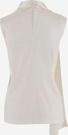 Bottega Veneta Womens Top Stretch Silk Satin White Tops