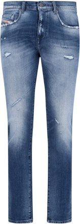 Diesel Distressed Multicolor Straight-Leg Denim Jeans