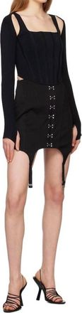 Dion Lee Corset Mini Skirt In Black