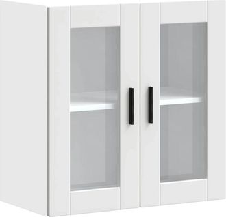 vidaXL Kitchen Wall Cabinet with Glass Door Porto White vidaXL
