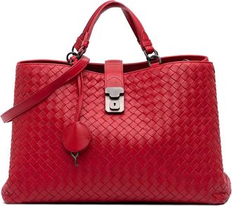 Bottega Veneta 2012-2025 Medium Nappa Intrecciato Roma satchel - Red