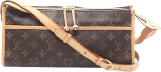 Louis Vuitton Tweedehands Canvas Louis Vuitton tassen - Dames - Vintage Schoudertas - Bruin - ONE Size - Leer - Vintage