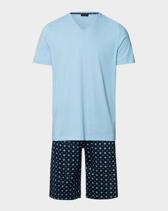 Hanro Men & apos;s Nightday Jersey Short Pajama Set