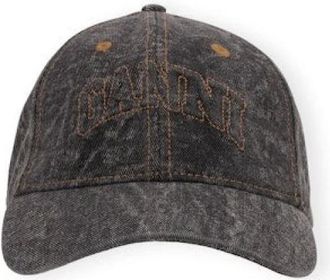 Ganni Gebogen Rand Cap - Dames - Petten - Bruin - ONE Size - Katoen - Accessoires