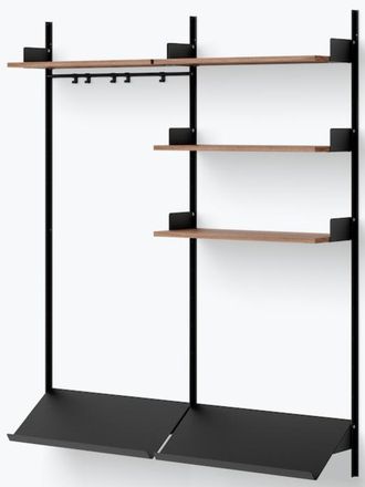 New Works Design Wandgardarobe New Works Shelf Iii - 190 x 163.5 cm, Nussbaum / Schwarz