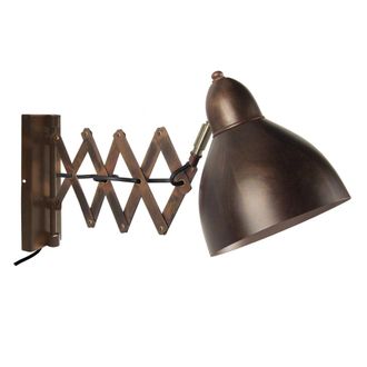 Tosel Aplique de pared metal Alt.20cm bronze;Pantalla: crudo