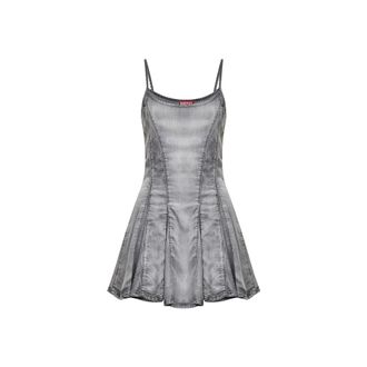 Diesel Short Dresses, female, Gray, Size: XS Flared Mini Dress