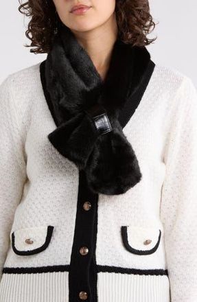La Fiorentina Faux Fur Pull Through Scarf in Black at Nordstrom Rack