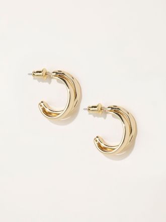 Fat Face FatFace Hammered Double Hoops in Gold Tone