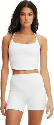 Cotton On Womens Active Ultra Soft Cropped Twist Back Tank in White at Nordstrom, Size X-Small