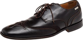 Versace Brown Leather Lace Up Derby