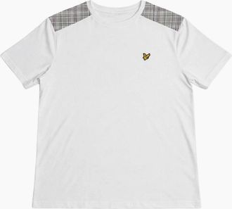 Lyle & Scott Mens Lyle & Scott Check Panelled T-Shirt White - Size: 40