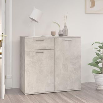 vidaXL Vidaxl - Aparador De Madera Contrachapada Gris Hormig&oacute;n 80x36x75 Cm