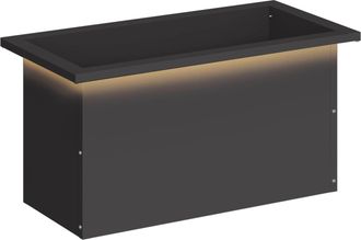 vidaXL Jardinera Para Jard&iacute;n Con Luces Led Negro 30 X 60 X 30 Cm Acero Vidaxl