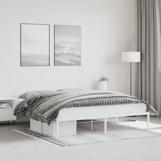 Berkfield Home Metal Bed Frame White 180x200 cm Super King Size