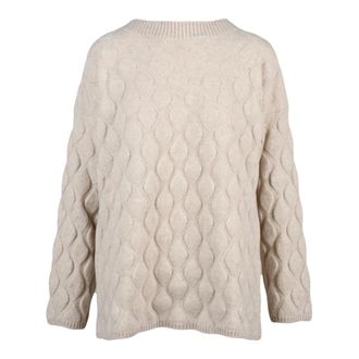 FILIPPO DE LAURENTIIS Truien & Vesten, Dames, Beige, S, Wol, Pullover met ronde hals