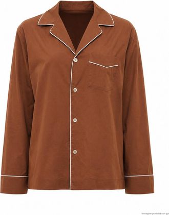 Forte_Forte Chocolate My Shirt Cotton Poplin Shirt