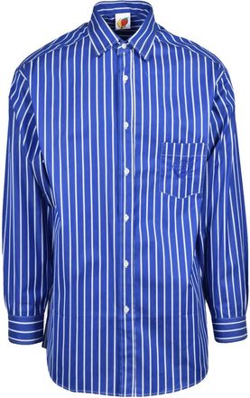 Sky High Farm Vertical Striped Oversized Shirt With Classic Collar